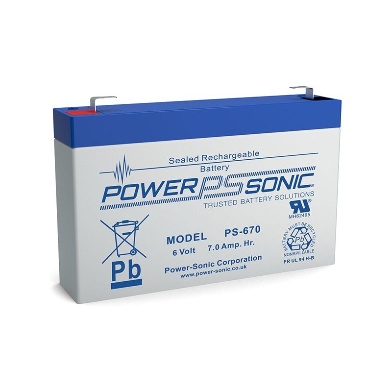 BATTERIE pb Etanche POWERSONIC 6V 7Ah