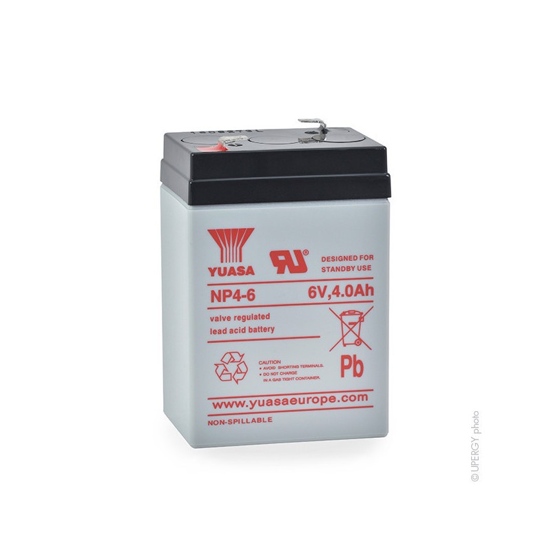 BATTERIE YUASA 6V 4AH AGM ETANCHE NP4-6