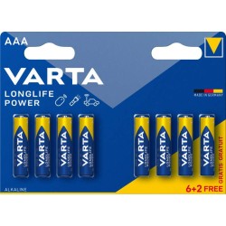 PILE VARTA LR03  AAA (6+2 GRATUITES)